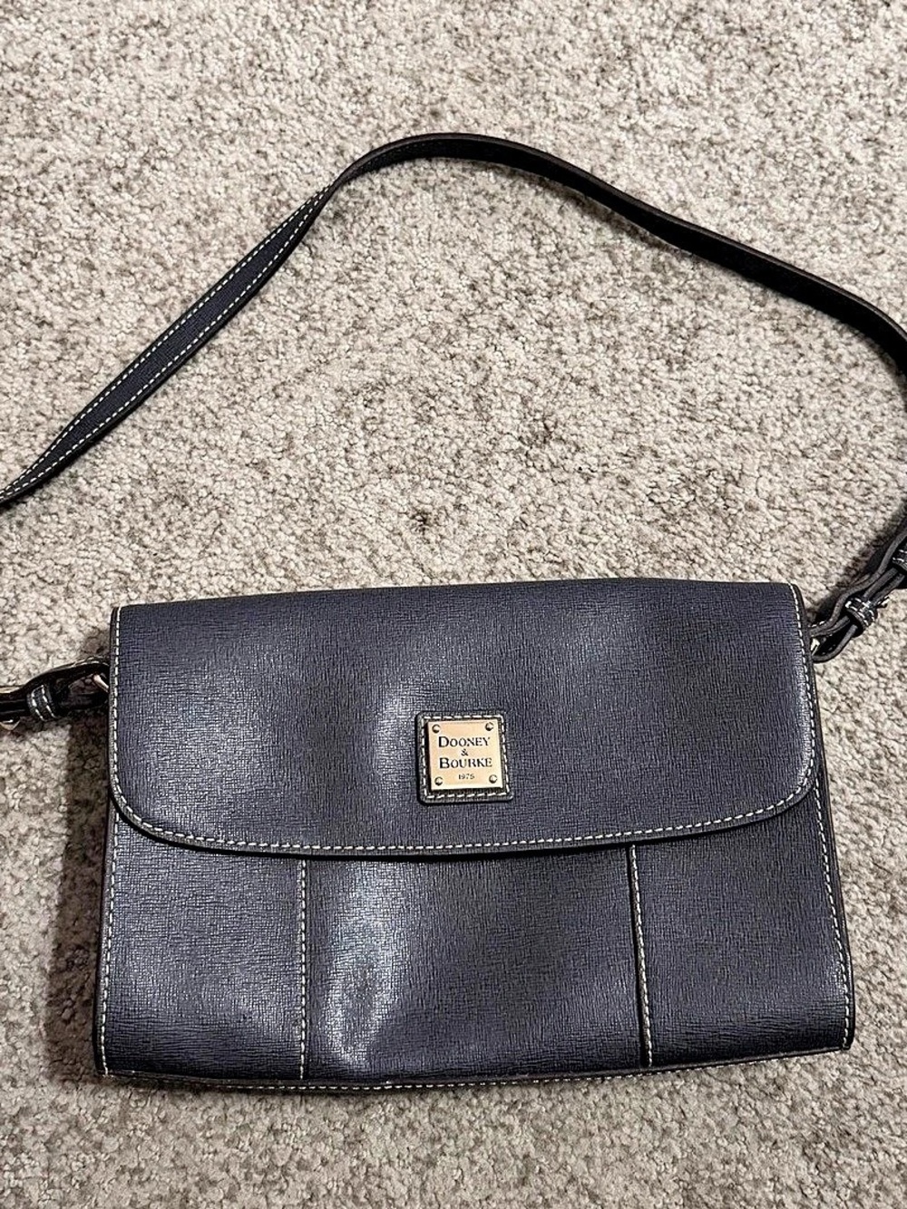 Dooney & Bourke Saffiano Casey Flap Shoulder Gray Bag